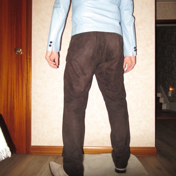 Polo Ralph Lauren Chocolate Brown Suede Pants Size 33 - Picture 11 of 13